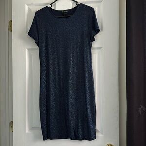 Womans navy blue shimmery dress